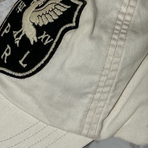 Vintage Polo Ralph Lauren Hat Rare Winged Dragon 1st XV  RARE Vintage POLO Ralph Lauren Hat Winged Dragon 1st XV Patch Shield Rugby Cream